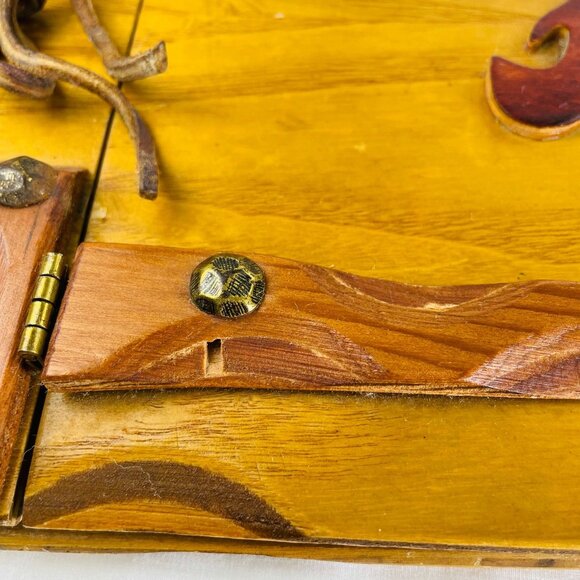 Vintage Wooden Photo Family Album With Hinged Cover U Scrapbook - Picture 3 of 7